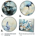 thumbnail image 3 of Designart "Blue White Butterfly Euphony" Animals Canvas Art Print, 3 of 5