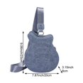 thumbnail image 2 of Jiibva Guitar Shaped Shoulder Bag Women Y2K Trendy Wide Strap Messenger Bag Ladies Luxury PU Leather Handbag, 2 of 7