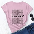 thumbnail image 7 of Scyoekwg Summer Tops for Women Short Sleeve Tunic Shirts Summer Teacher's Day Cute Printed Trendy Short Sleeve Round Neck Loose Lightweight Tops Comfy Casual Tunic Tops Graphic Tees Pink XL, 7 of 7