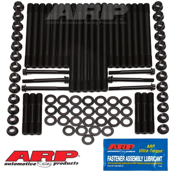 ARP Auto Racing Cylinder Head Stud 247-4203 For Use With 1989-1998 Dodge Cummins 5.9L 12V; 12 Point Nuts; Black Oxide; Chrome Moly ARP2000; Complete Set