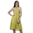 thumbnail image 1 of Moomaya Robes d'Été Sans Bretelles pour Femmes en Crêpe Imprimé, Robe Tube Smockée pour Femmes, 1 of 4
