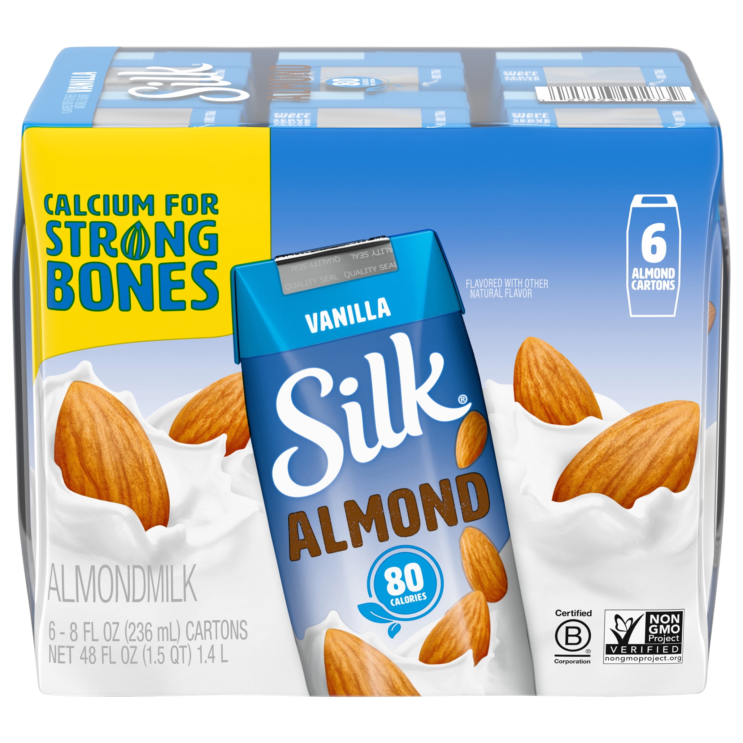 Silk Vanilla Almond Milk, 8.0 fl oz, 6 Count - Walmart.com