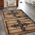thumbnail image 3 of Farmhouse Brown Area Rug 3x5 FT, Non Slip Entryway Bedside Carpet, Rustic Wooden Historical Barn Door Plank Washable Soft Floor Carpet Indoor Mat Non-Shedding Throw Rugs for Dorm Kitchen Home Office, 3 of 8