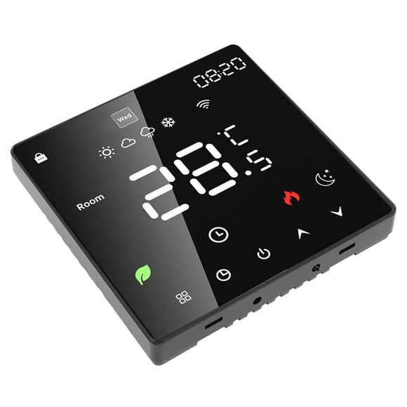 Floor Heating Temperature Controller, Manual Auto Mode Floor Heating Electronic Thermostat WIfI 16A Multifunctional for Home White,Black
