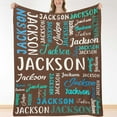 thumbnail image 2 of Personalized Blanket for Kids Adults Personalized Name Blanket Custom Blanket with Name Gift for Christmas Birthday Valentines Day (Color 10), 2 of 5