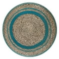 thumbnail image 2 of WyndenHall  Winslet Round Braided Pouf Deep Aqua Modern & Contemporary, 2 of 5