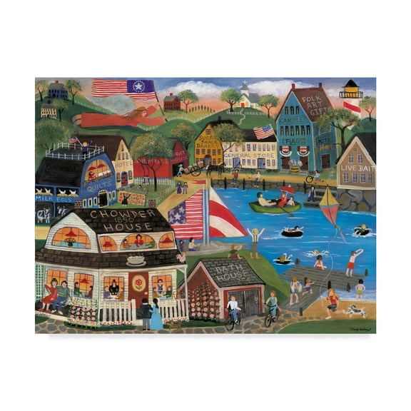 Trademark Fine Art 'Summertime Spirit Village ' Canvas Art by Cheryl Bartley