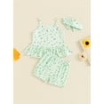 thumbnail image 4 of Bagilaanoe 2pcs Newborn Baby Girl Shorts Set Floral Sleeveless Cami Tops + Shorts + Headband 6M 12M 18M 24M Infant Casual Summer Clothes, 4 of 7