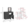 thumbnail image 3 of Makeup Vanity with 4 Shelved Drawers | Ideal for Bedroom Makeup | Particle Board Manufacturing | Helps Clear Bedroom Storage Chaos, 3 of 4
