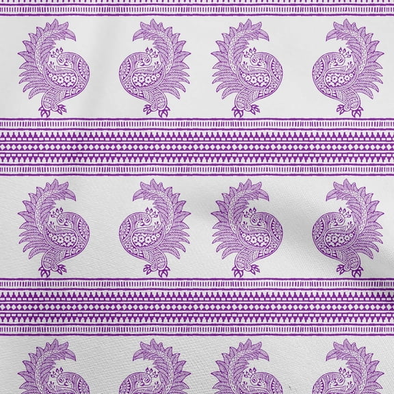 oneOone Rayon Purple Fabric Block Sewing Material Print Fabric By The Yard 56 Inch Wide-CK