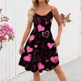 thumbnail image 4 of Valentines Day Dresses Sleeveless A-line with Heart Print Casual Fit Party Dresses Purple Pink M, 4 of 4
