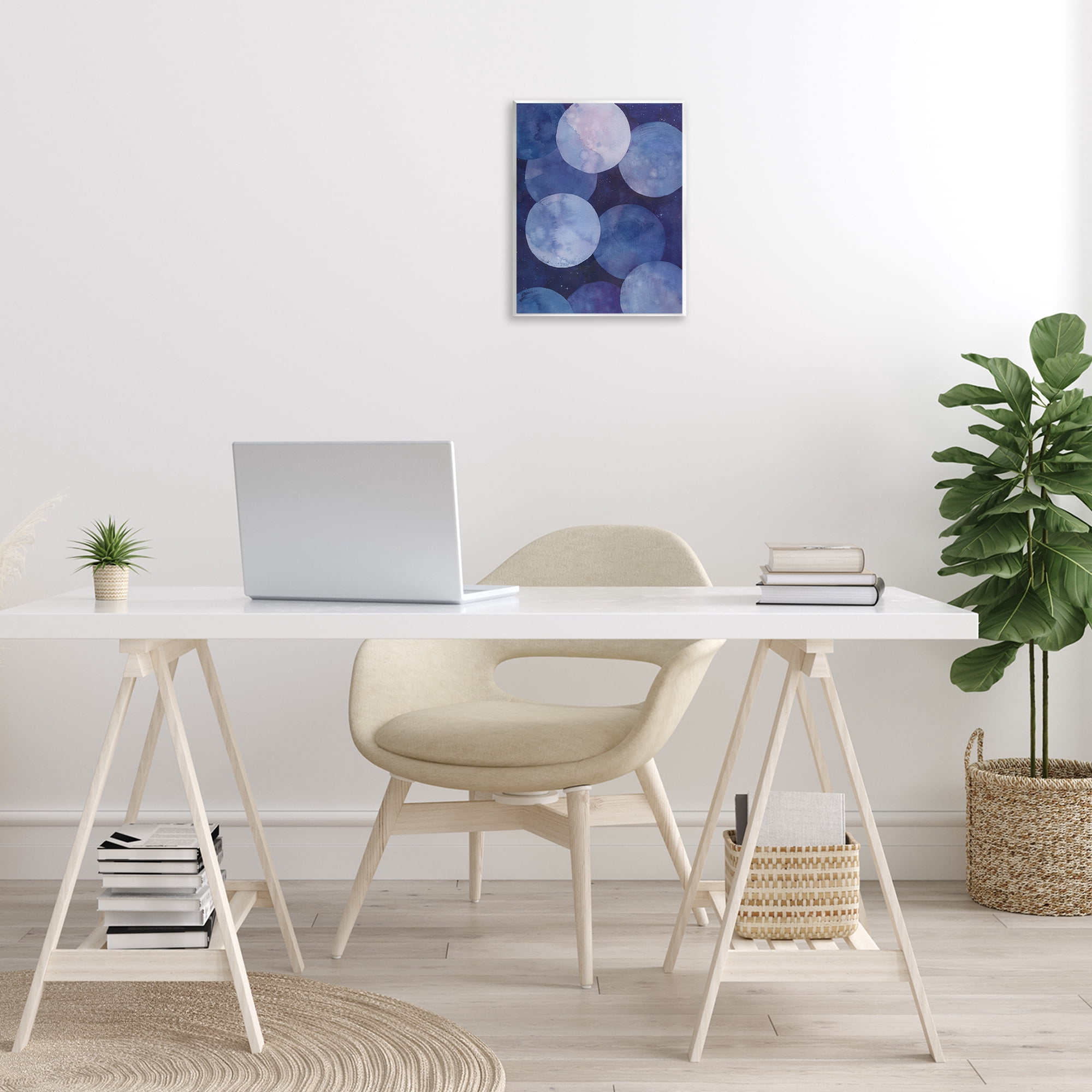 Stupell Industries Purple Circular Shapes Abstract Painting Unframed Art Print Wall Art, 11 x 14