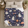 thumbnail image 5 of Ghost Pumpkin Scene Ghosts And Pumpkins Spooky Holiday Art Halloween Lovers Playful Harvest Motif Warm Flannel Blanket, Halloween Gift for Living Room and Family Room Home Decor, 5 of 9