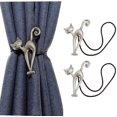 thumbnail image 1 of 2PCS Creative Magnetic Curtain Tiebacks, Magnetic Curtain Tiebacks, Retro Cat Pattern, Curtain Buckle with Strong Magnetism, Exquisite Decorative Accessories for Home Office Hotel, 1 of 5