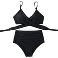 thumbnail image 3 of Women Wrap Bikini Set Push Up High Waisted 2 Piece Swimsuits, 3 of 7