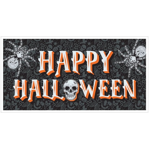 Wicked Hauntings Halloween Plastic Sign Banner