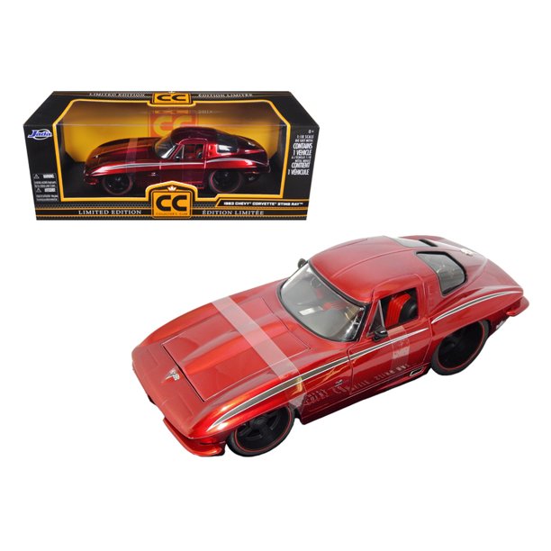 1963 Chevrolet Corvette Stingray Split Window Candy Red 1 18 Diecast Car Model By Jada Walmart Com Walmart Com