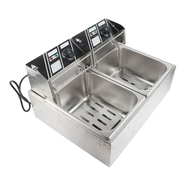 Freidora Eléctrica, Control Automático De Temperatura, Freidora De Doble Tanque, 12 Litros, Desmontable Para Cocinas Domésticas