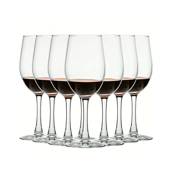 8pcs Wine Glasses, 12oz Clear Wine Glasses For Red Wine, Smooth Rim, Dishwasher Safe