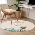 thumbnail image 4 of Round Rugs 4Ft, Spring Round Area Rug Washable Indoor Throw Carpet, Country Bicycle Botanical Blossom Wild Flowers Soft Non Slip Circle Rug for Kitchen Nursery Room Home Decor Aesthetic, 4 of 8