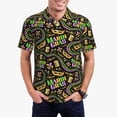 thumbnail image 2 of Balery Mardi Gras3 Printed Men’s Short Sleeve Polo Shirt, Midweight Men's Shirt,Golf Polo shirts -Medium, 2 of 8