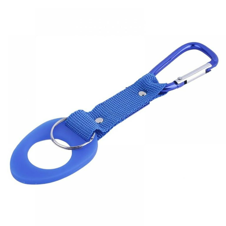 Cheers.us Hanging Bottle Buckle Clip Carabiner Portable Mineral Water Bottle Ring Holder Keychain Belt Webbing Strap for Outdoor Camping Hiking