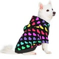 thumbnail image 2 of Honeii Rainbow Hearts Print Small Dog Hoodies Pet Hooded Sweatshirts Fall Winter Puppy Cat Sweaters Warm Clothes for Small Dogs Outfits Costume-XX-Large, 2 of 7
