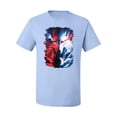 thumbnail image 2 of Artic Wolf Light Dark Good Bad Moon | Mens Animal Lover Graphic T-Shirt, Light Blue, Small, 2 of 4