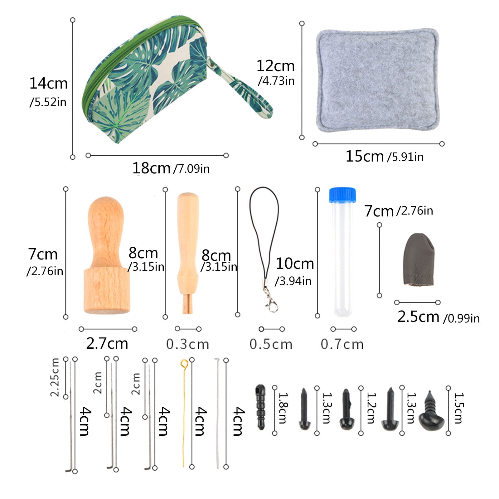 Needle Felting Starter with Storage Bag, Wool Roving 18 Colors Set, Wool Felting Kits with Wool Felt Tools for Beginner