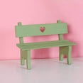 thumbnail image 4 of Mini Wooden Garden Bench Porch Chair Miniature Landscape Ornament for Photo Booth(Green), 4 of 4