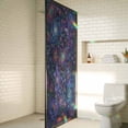 thumbnail image 5 of Lotus Flower Window Privacy Film, Retro Abstract Blue Purple Floral Leaf Stars Black Stained Glass Rainbow Film Decorative Window Clings, Static Cling Sun Blocking Stickers 23.6" x 59", 5 of 9