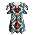 thumbnail image 4 of Blusa de manga corta con cuello en V y cremallera suelta para mujer OAVQHLG3B Store lin121212, 4 of 4