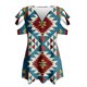 thumbnail image 4 of Blusa de manga corta con cuello en V y cremallera suelta para mujer OAVQHLG3B Store lin121212, 4 of 4