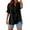 A-Black130, variant on Women's V Neck Button Down Shirt Casual Summer Tops With Side Slit