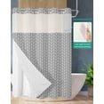 thumbnail image 2 of No Hook Shower Curtain with Snap in Liner, Abstract Art of Gray Geometric Lines Herringbone Hotel Shower Curtains for Bathroom, Washable Shower Curtain Liner Set with Mesh Top Window, 48"x72", 2 of 6