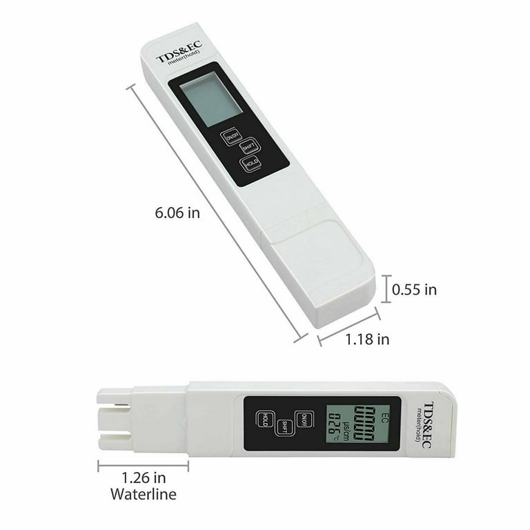 Tester PH Acqua Portatile 3 In 1 - Misura TDS, EC E Temperatura Digitale