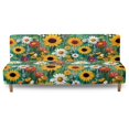 thumbnail image 2 of ZIATUBLES Sunflower Daisy Dustproof Futon Slipcovers Stretch Armless Sofa Cover, Machine Washable Polyester Spandex Furniture Protector with Elastic Bottom, Foldable Soft Cover, 2 of 9