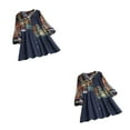 thumbnail image 4 of Sonducket Blusa de manga larga con cuello y estampado extragrande para mujer de primavera Type11 NO11, 4 of 6