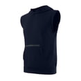 thumbnail image 6 of IYTR Mens Sleeveless Hooded Tank Top Kangaroo Pocket Athletic Gym Workout Muscle Cut Bodybuilding Casual Solid Color Hoodie Vest (Navy,XXL), 6 of 9