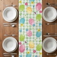 thumbnail image 4 of Table Runner 60 Inches Long for Kitchen Dining, Easter Dresser Scarf Farmhouse, Dining Table Decorations for Wedding/Parties, Spring Easter Eggs Bunny Butterflies Green Plaid 13 x 60 In, 4 of 8