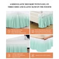 thumbnail image 5 of Green and Bed Skirt King Size 16" Drop White Gradient Ruffled Wrap Around Bed Skirts Adjustable Elastic Bedskirt Dust Ruffle for King Size Bed, 5 of 7