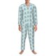 thumbnail image 3 of Fotbe Sea Turtle Pijama de Hombre con Estampado de Manga Larga, Conjunto de 2 Piezas, Ropa de Dormir Suave y Cómoda con Bolsillos-Small, 3 of 7