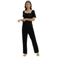 thumbnail image 4 of Xmarks Women's Maternity Nursing Pajamas Set with Adjustable Waist Bnad Soft Pregnancy Breastfeeding Pj Set Black 2XL, 4 of 7