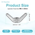 thumbnail image 2 of Écrous de Aile, 4 Pcs M8 x 1.25 Attaches en Acier Inoxydable 304 Pcs Filetage Métrique pour Réparation Installation Meubles Maison Bateau, Argent, 2 of 7