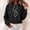 Black, variant on Gamivast Cropped Pullover Hoodie for Women Soft Long Sleeve Hooded Sweatshirt with Drawstring Hood and Ribbed Hem Relaxed Fit for Casual Lounge Workout Streetwear Fall and Spring Black S