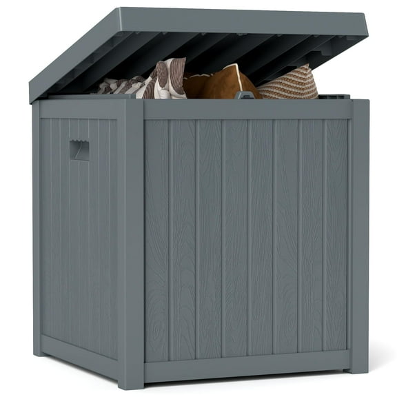 ZYJOYY 51 Gallon Resin Deck Box, Outdoor Storage Box Waterproof for Patio, Garden, Pool, and Deck, Storage Solution for Cushions, Tools, Delivery Packages, Grey
