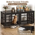 thumbnail image 4 of TIME RAY 78 Inch Dog Crate Furniture for Large Dog,Wood Dog Kennel Furniture Indoor with Removable Divider,Dog Cage Furniture as TV Stand,Black, 4 of 7