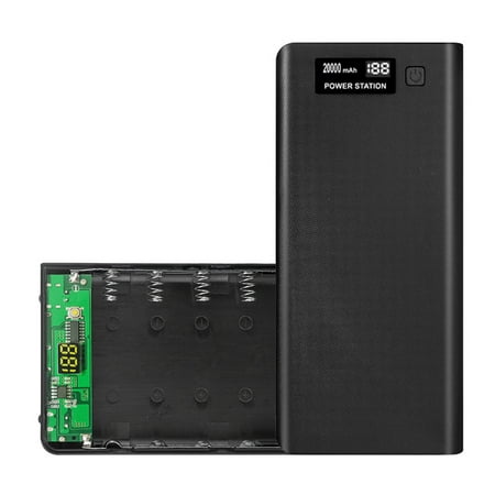 

Multifunctional Power Bank Shell Charger Box with 2 USB Output Ports 8 Slot Batteries Container DIY Case