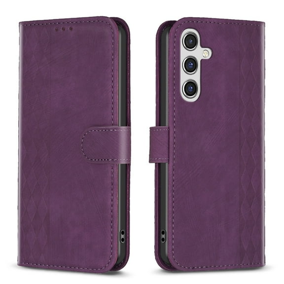 Plaid Embossed Leather Phone Case For Samsung Galaxy A14 4G/5G