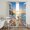 Blue, Gold, White, variant on Coastal Beach Sheer Curtains 96 Inch Length 2 Panels Set, Summer Ocean Nautical Sea Waves Blue Voile Window Treatment Semi Sheer Long Curtains Drapes for Bedroom/Living Room/Kitchen 52"x96"x2